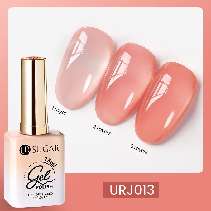 UR SUGAR 15ml Champagne Gold Sliver Reflective Glitter Gel Nail Polish Varnish Semi Permanent Soak Off UV Gel For Manicure Art