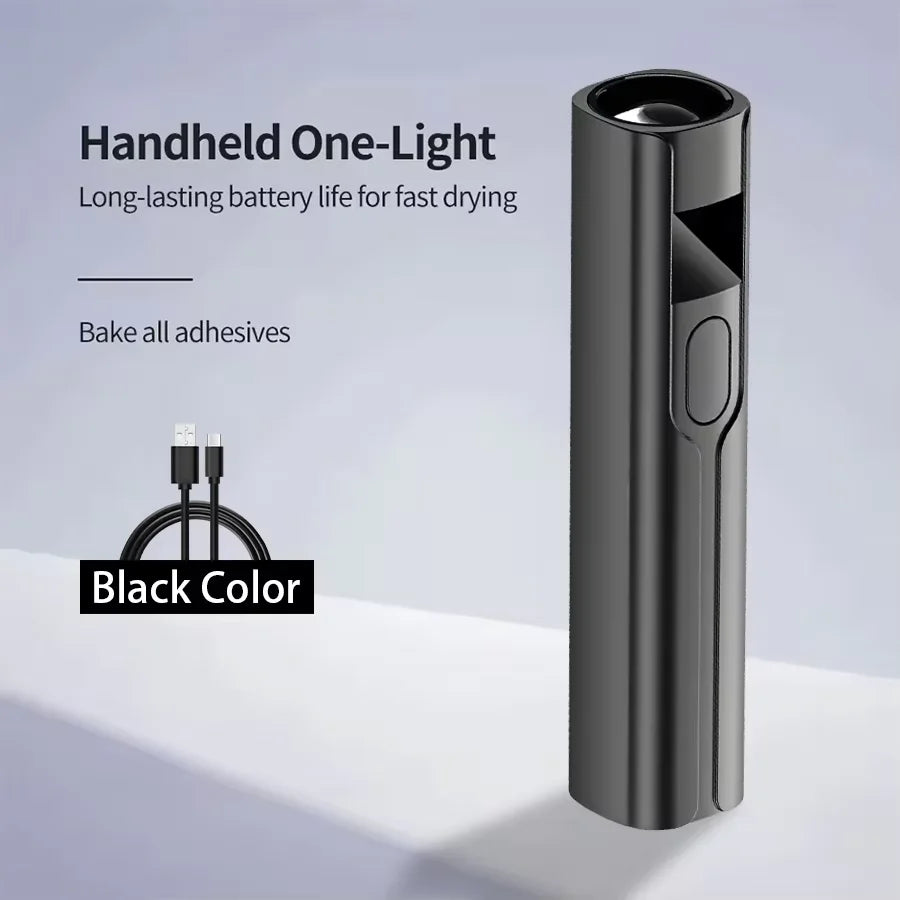 Rechargeable Mini UV LED Nail Lamp with Smart Display Portable Fast-Drying Nail Dryer Stand for Manicure Removable Desk UV Light