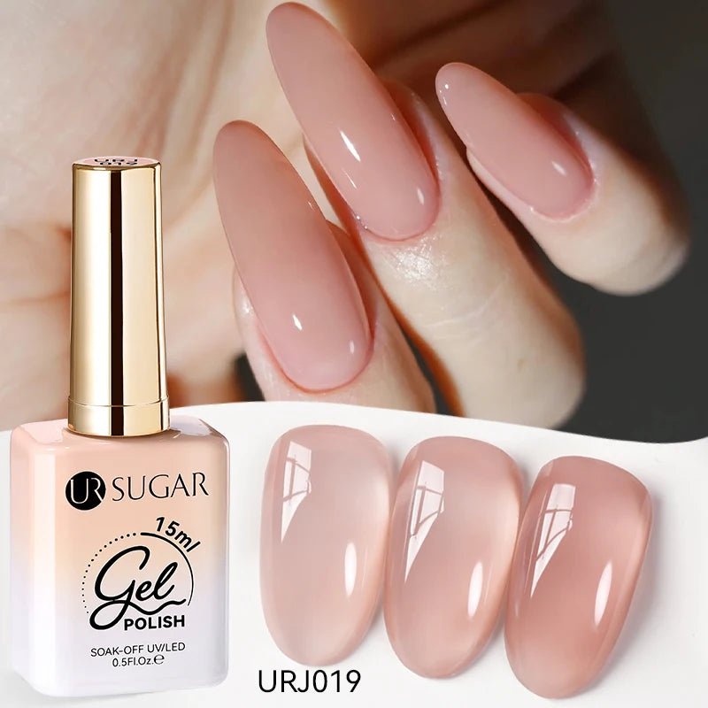 UR SUGAR 15ml Champagne Gold Sliver Reflective Glitter Gel Nail Polish Varnish Semi Permanent Soak Off UV Gel For Manicure Art