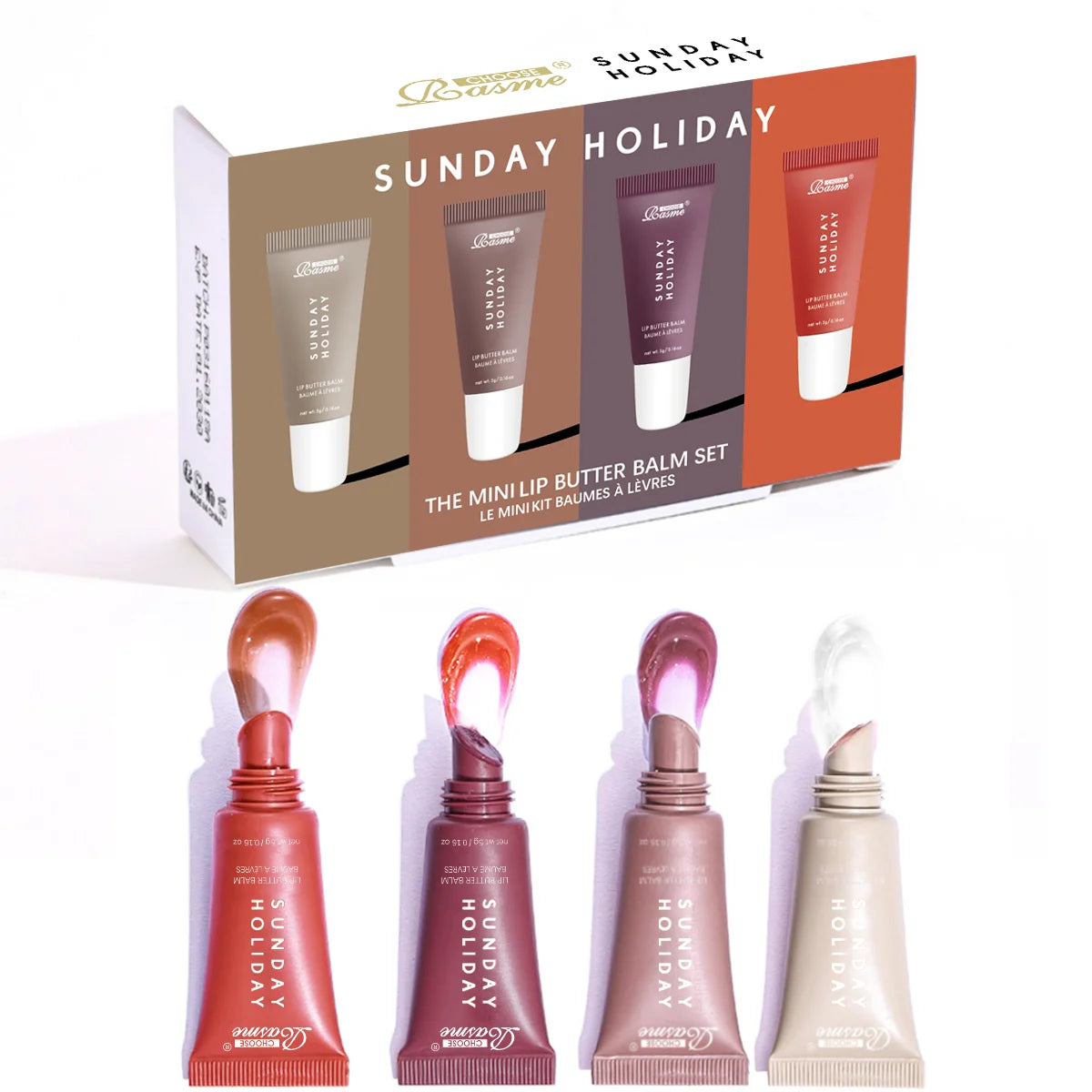 Christmas gift Moisturizing Mirror Lipstick Vanilla Powder Sugar Coffee Cake Smell Lipstick Transparent Oil Makeup Set