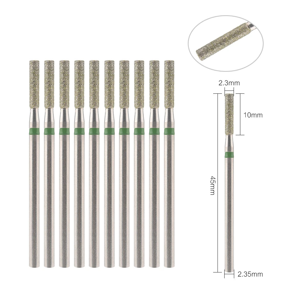10Pcs Diamond Milling Cutter For Manicure Electric Nail Drill Bits Accessory Pedicure Machine Nail File Gel Remover Tool