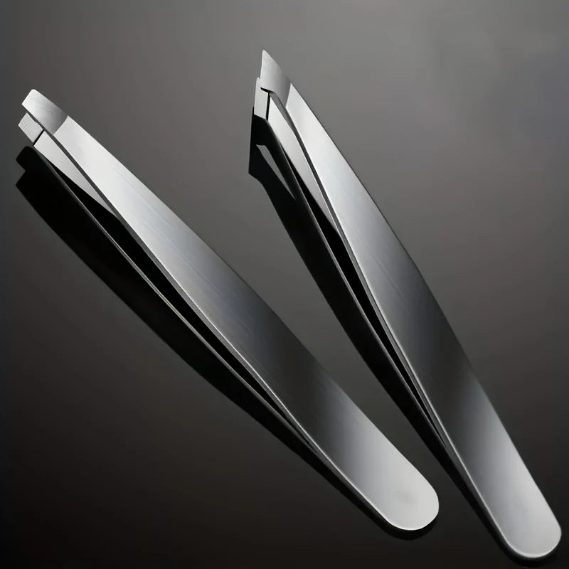 4 Piece Professional Tweezers Set Eyebrow Hair Removal, Beard Plucking, Stainless Steel Angled Tweezers Tools Hair Removal Tool