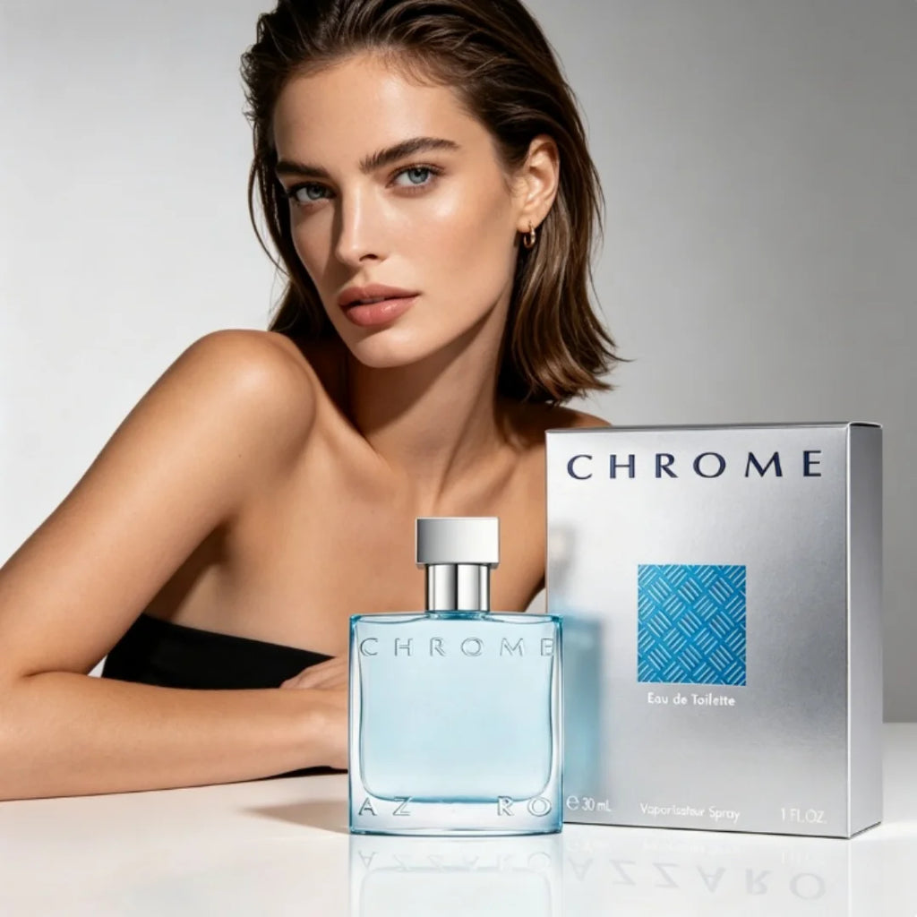 Azz Chrome Eau de Toilette 30ml/100ml | Fresh Aquatic Mens Cologne, Premium Citrus Woody Musky Fragrance,  Ideal for Gifting