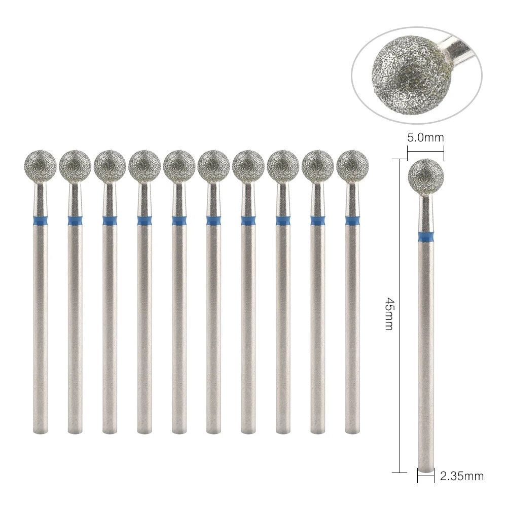 10Pcs Diamond Milling Cutter For Manicure Electric Nail Drill Bits Accessory Pedicure Machine Nail File Gel Remover Tool