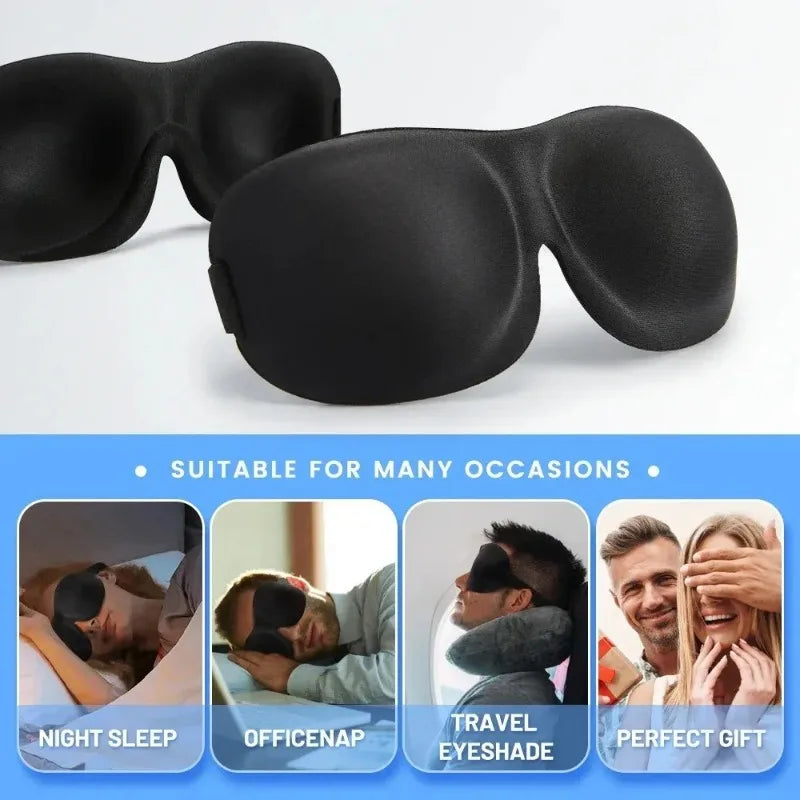 3D Sleep Mask Soft Memory Foam Eye Cover Blindfold Comfortable Sleeping Aid for Travel Light Blockout