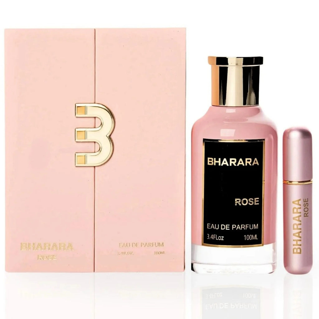 Bharara Rose Women's Eau de Parfum Gift Set, 100ml with Travel Spray, Fresh Floral Fragrance