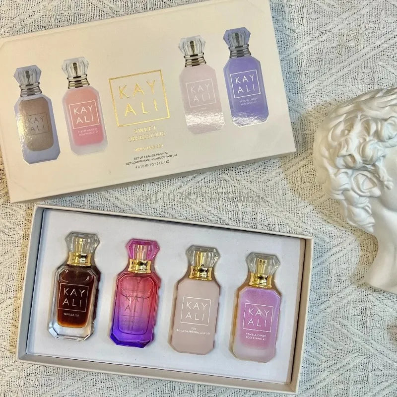 4x10ml KAYALI Unisex Eau De Parfum Set Long Lasting Floral Fruity Musk Vanilla Royale Mini Travel Perfume Collection