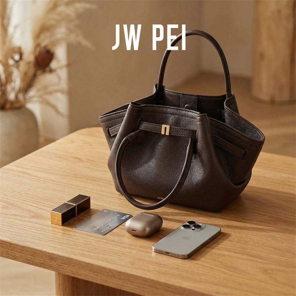 JW PEI Women's Dumpling Bag Large Capacity Tote Handbag, Trendy Shoulder Bag Light Luxury Soft Leather Casual Daily Crossbody