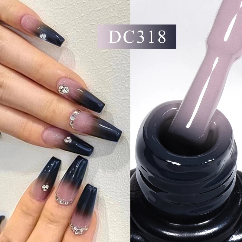 Mtssii 7ml Changing AurorasThermal Rubber Base Gel Nail Polish Nude Purple Glitter Sparking Long Lasting Manicure Art Varnish