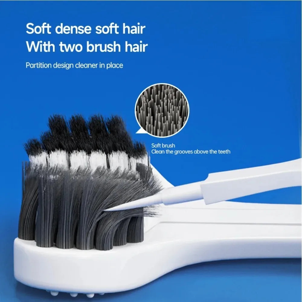 3D Manual Toothbrush 6pcs Three sided U-shaped Soft Toothbrush for Comprehensive Oral Cleaning for Adults, Men and Women, Coup