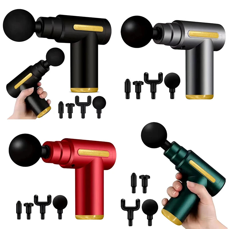 Portable Handheld Fascia Gun USB Charging Tapping Massager for Body Back Neck Leg 6 Levels of Intensity