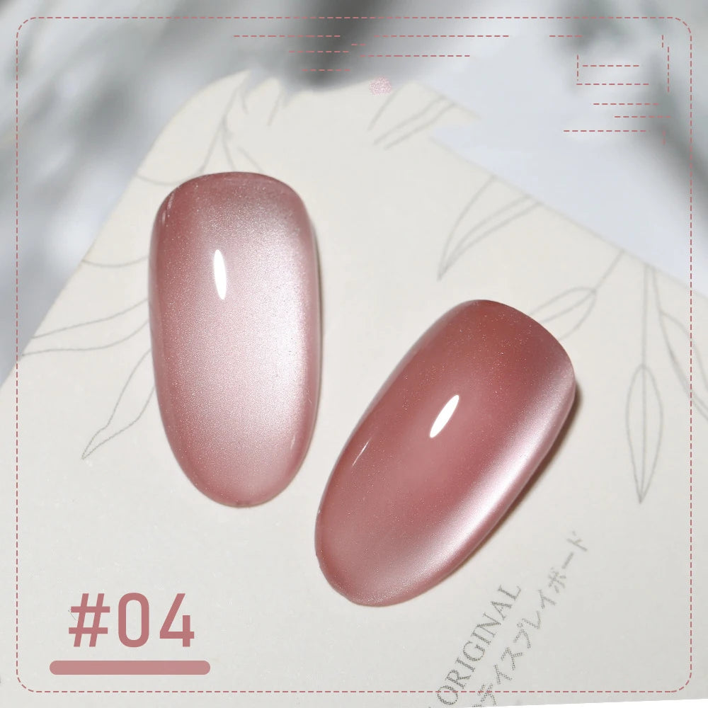 5g/Bottle White Moonlight Nail Cat's Eye Gel Magnetic Satin Gel Polish 9-Colors Soak Off Glitter Phototherapy Manicure Varnish