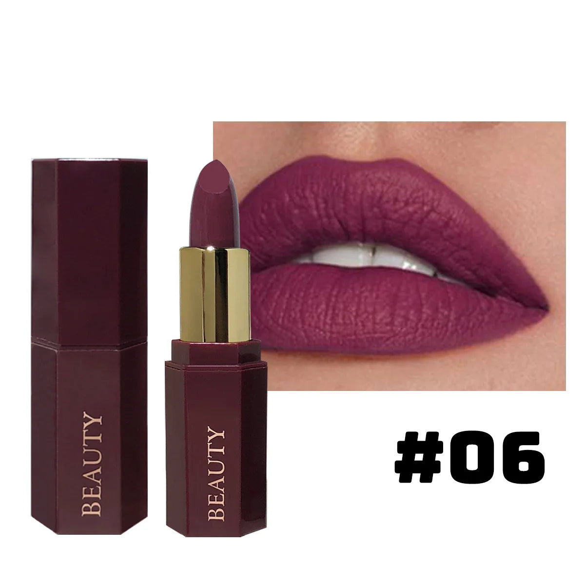 Pearlescent Pink Glitter Velvet Lipstick Metallic Waterproof Long Lasting Matte Shimmer Diamond Lipstick Women Makeup Cosmetic