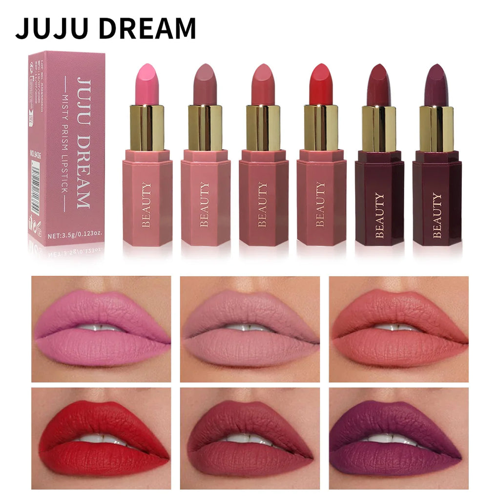 Pearlescent Pink Glitter Velvet Lipstick Metallic Waterproof Long Lasting Matte Shimmer Diamond Lipstick Women Makeup Cosmetic
