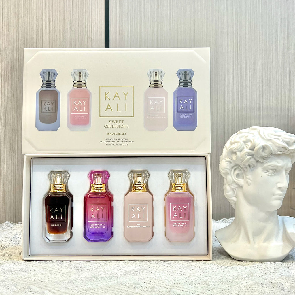 KAYALI 4x10ml Mini Perfume Set Vanilla Oud Floral Fruity Oriental Long Lasting Unisex Eau De Parfum Travel Gift Set Luxury
