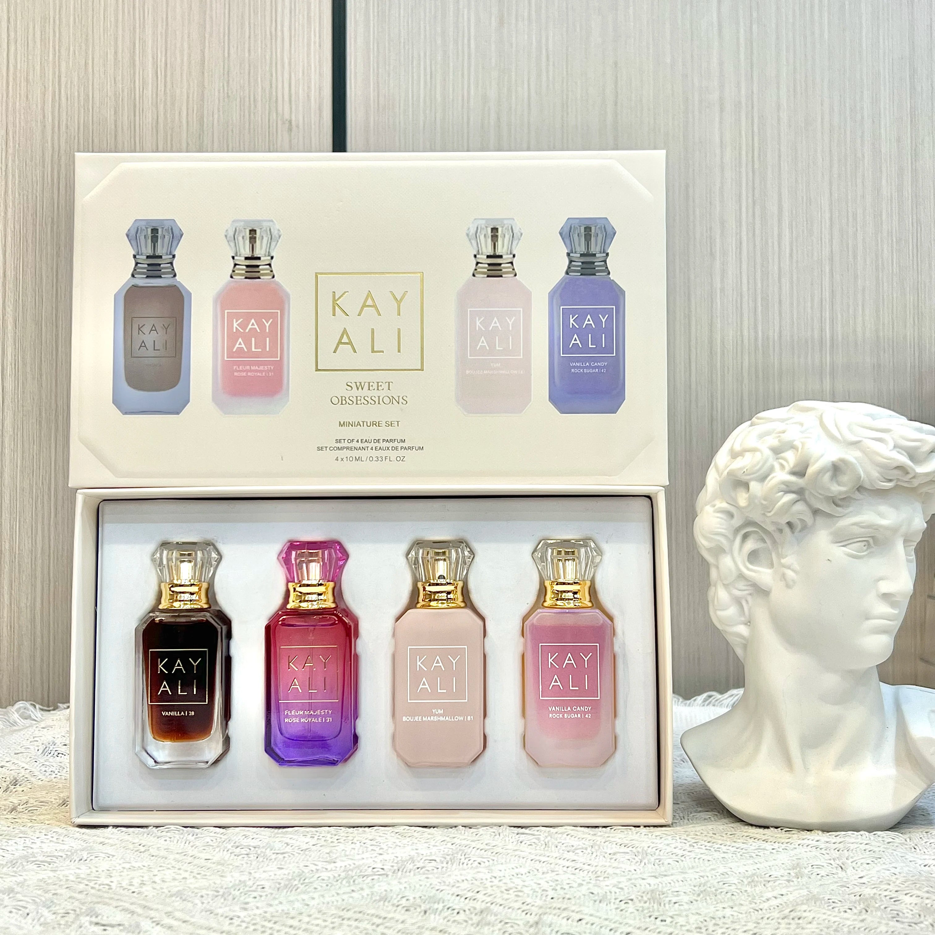 KAYALI 4x10ml Mini Perfume Set Vanilla Oud Floral Fruity Oriental Long Lasting Unisex Eau De Parfum Travel Gift Set Luxury