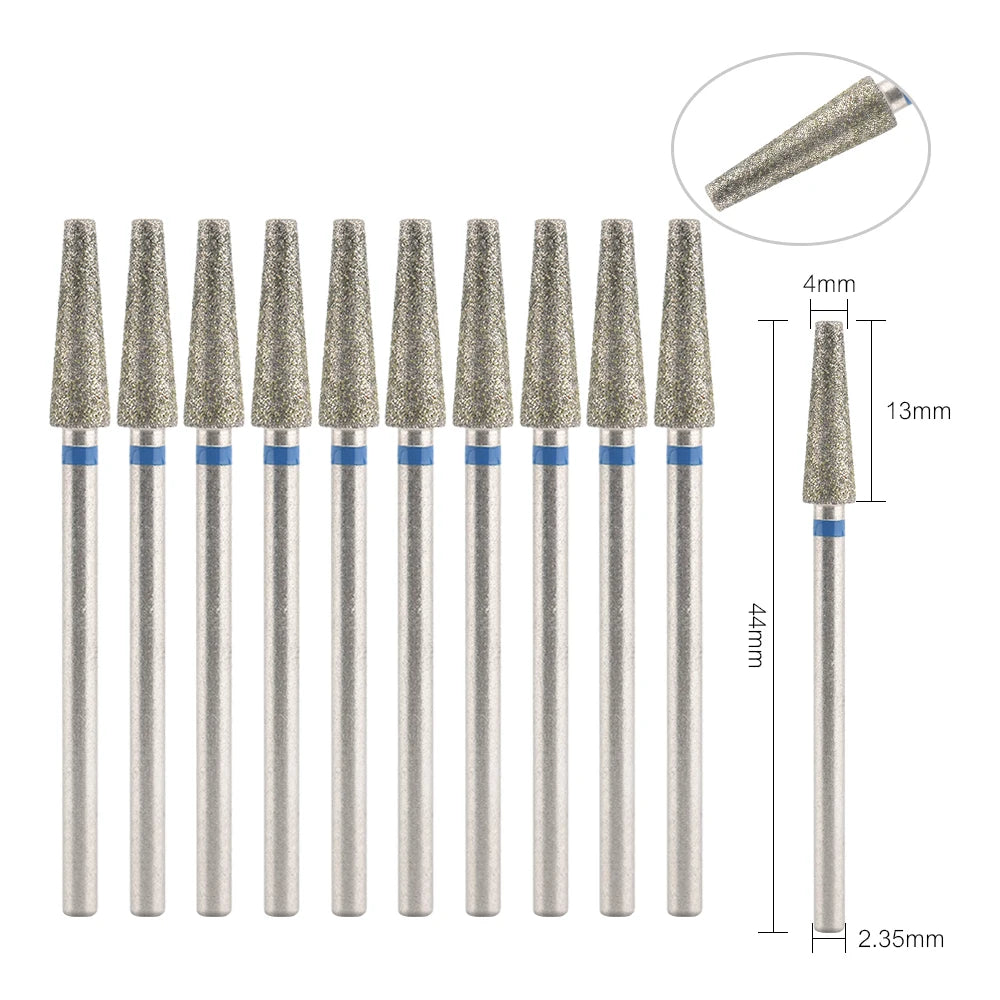 10Pcs Diamond Milling Cutter For Manicure Electric Nail Drill Bits Accessory Pedicure Machine Nail File Gel Remover Tool