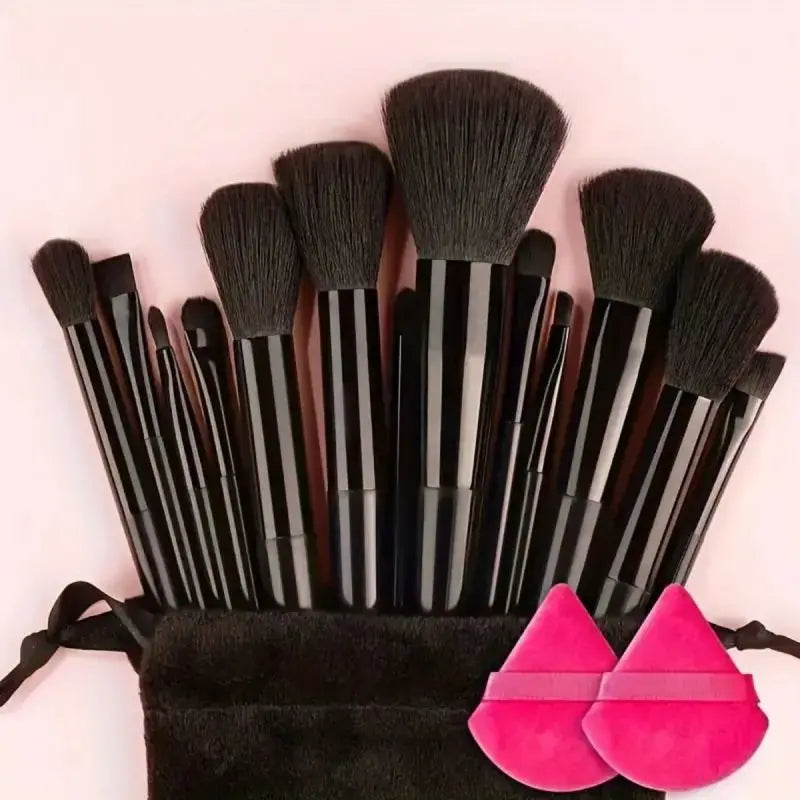Vegan Makeup Brush Set - Soft Fluffy Kabuki & Blending Brushes for Foundation, Contour & Baking, Cruelty-Free Salon Tools