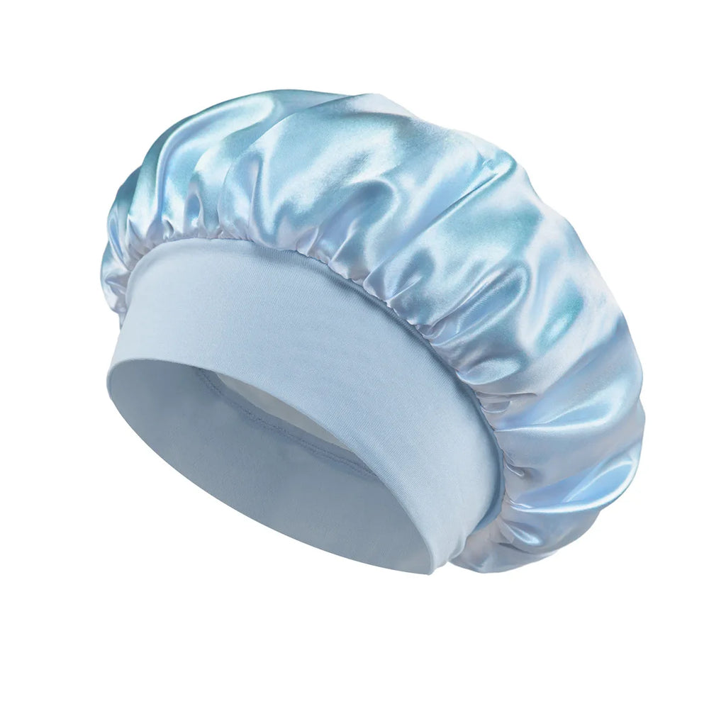 1pcs Soft Silk Satin Lined Bonnet Large Satin Hair Bonnet Household Sleep Shower Cap Hair Wrap Cover for Long Hair Salon Tool