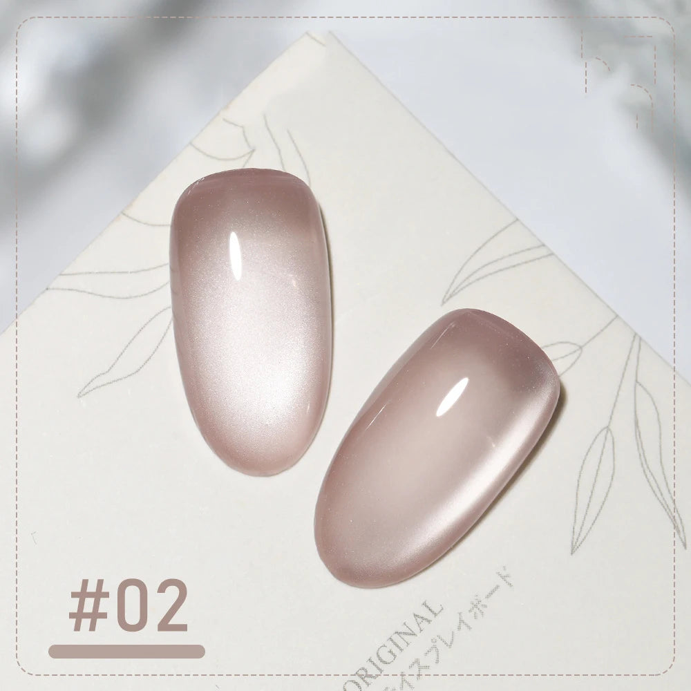 5g/Bottle White Moonlight Nail Cat's Eye Gel Magnetic Satin Gel Polish 9-Colors Soak Off Glitter Phototherapy Manicure Varnish
