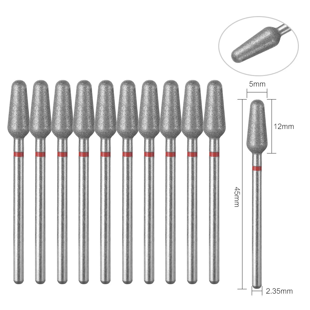 10Pcs Diamond Milling Cutter For Manicure Electric Nail Drill Bits Accessory Pedicure Machine Nail File Gel Remover Tool