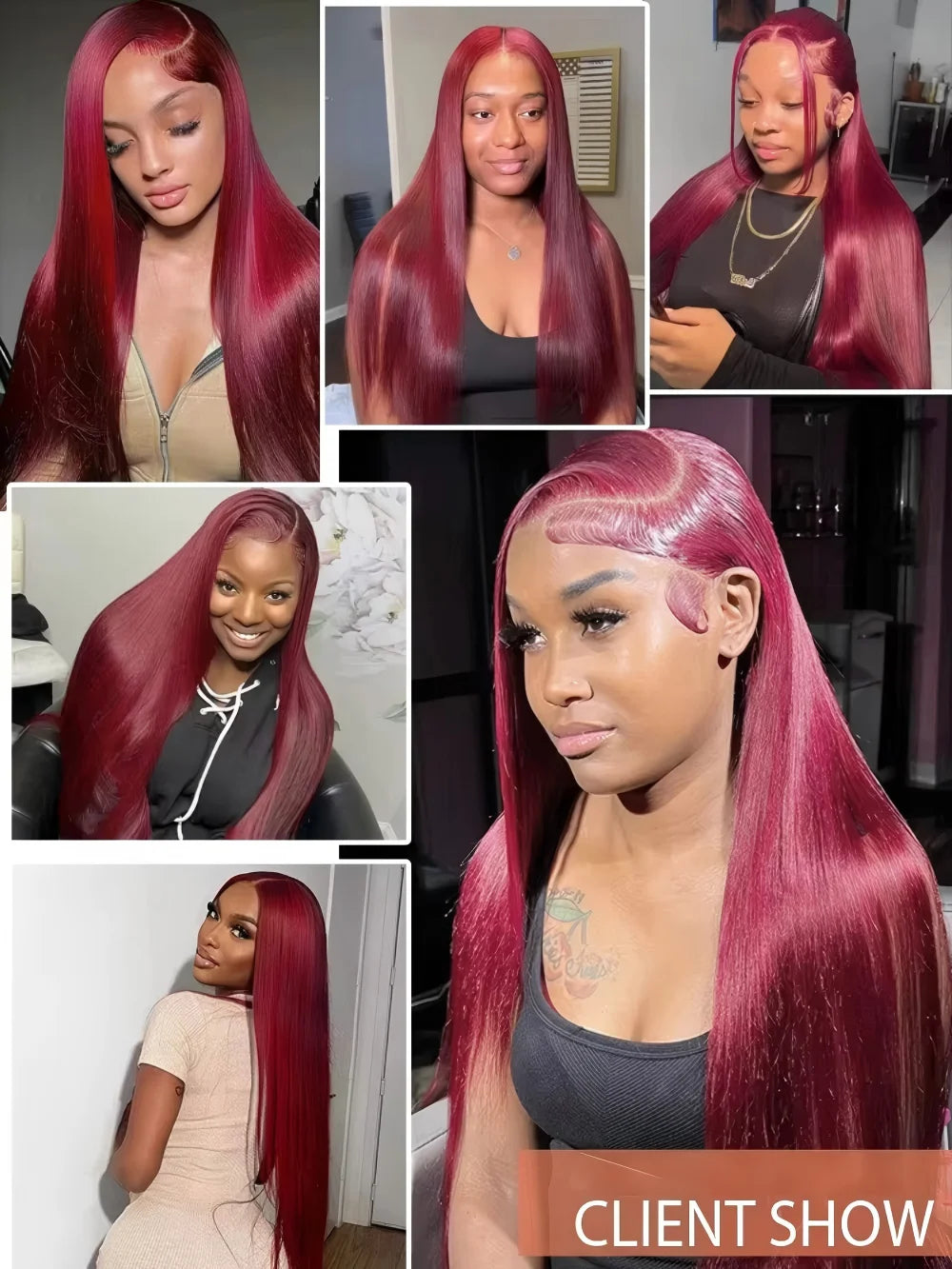 99J Colored Straight Human Hair Wigs Burgundy 13x6 13x4 HD Lace Frontal Wigs For Women 220 Density Lace Front Human Hair Wig