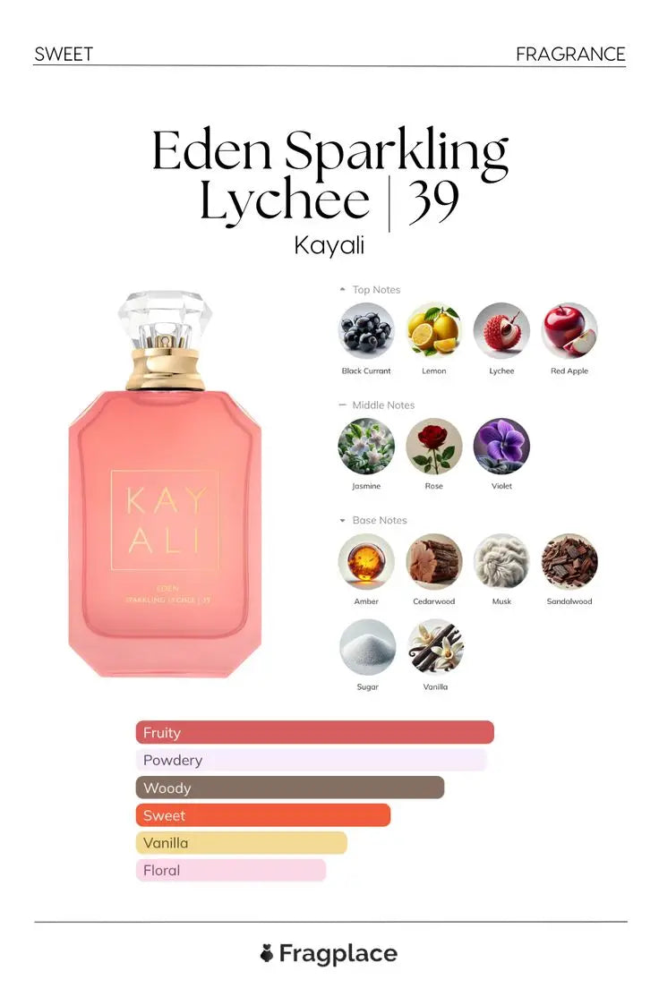 Kayali Eden Sparkling Lychee 39 Woman Eau De Parfum 100ml Long-lasting fragrance suitable for everyday use Valentine's Day gifts