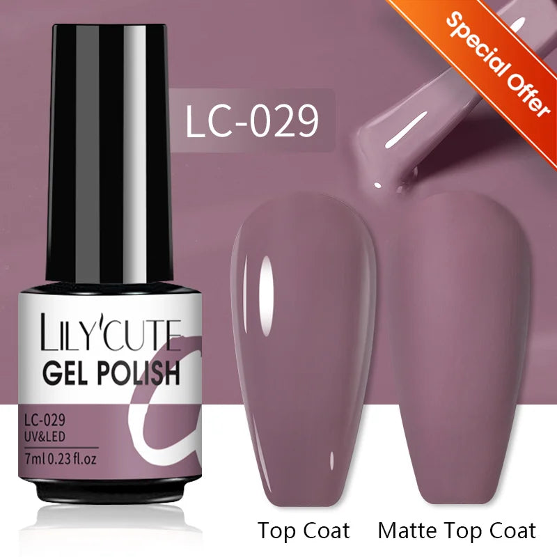 LILYCUTE 7ML Jelly Amber Gel Nail Polish Brown Crystal Translucent Dull Color Nail Art Gel Semi Permanent UV Gel Polish Varnish