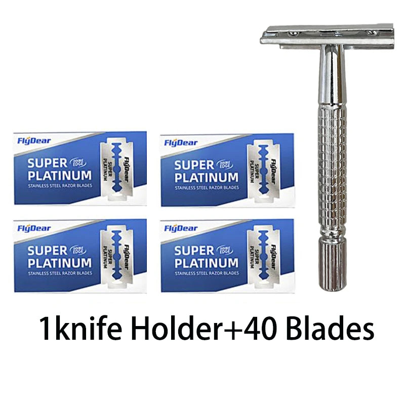 Stainless steel razor blade old-fashioned manual double-sided razor blade hairdressing barber shop tools