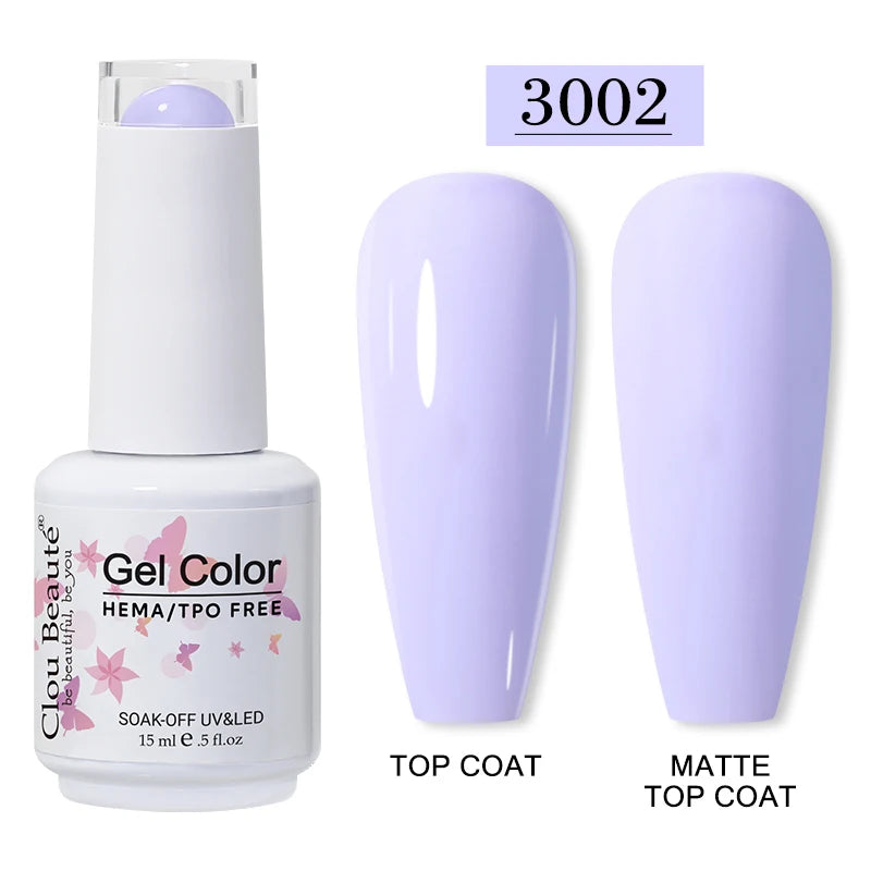 Clou Beaute 15ml Red Color Gel Polish Vernis Semi Permanent UV Varnish Gel Nail Polish Hema TPO Free Nails Art Manicure TOP BASE