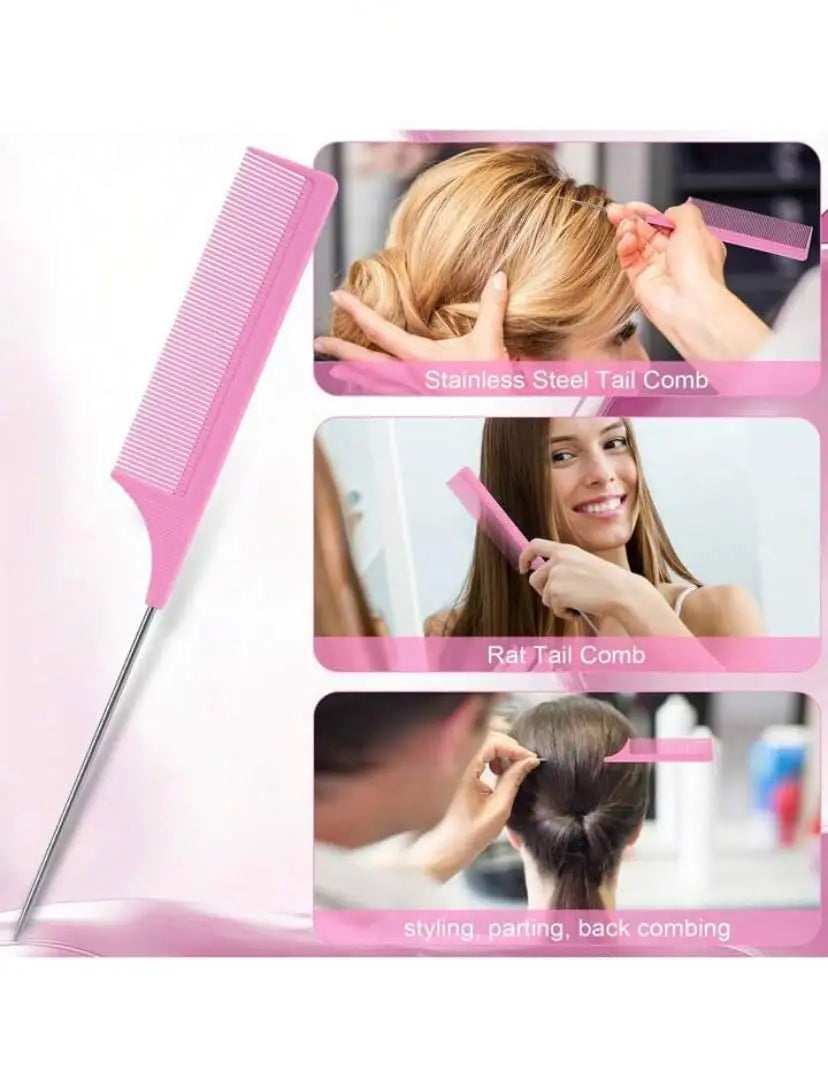 4 Piece Hair Brush Sets Pointed Tail Comb Fixed Mouse Comb Hair Pulling Needle High-Pressure Spray Bottle Salon Tools Supplies