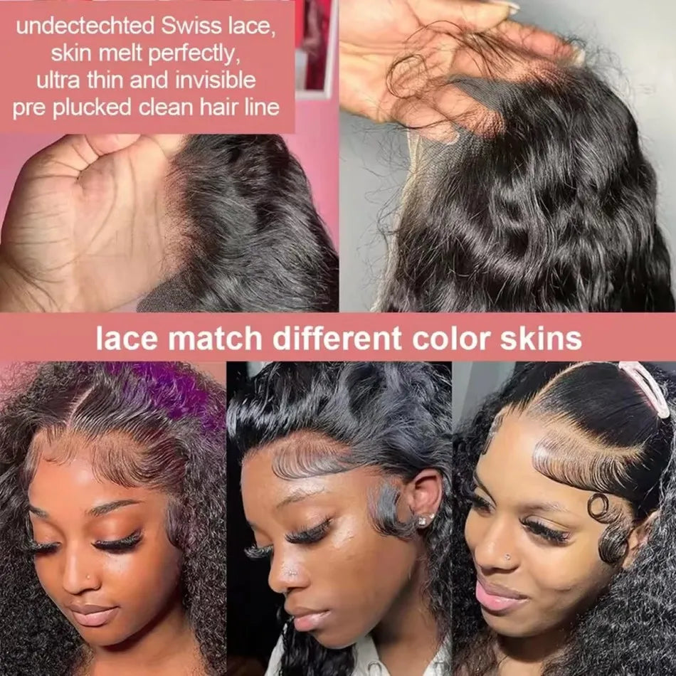 40 Inch Deep Wave 13X6 Hd Lace Frontal Wig 250 Density Preplucked Brazilian Hair Wigs Water Wave Curly Human Hair For Women