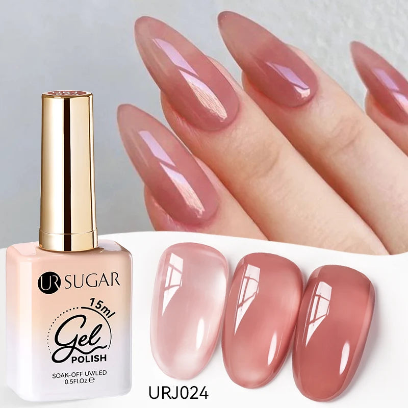 UR SUGAR 15ml Champagne Gold Sliver Reflective Glitter Gel Nail Polish Varnish Semi Permanent Soak Off UV Gel For Manicure Art