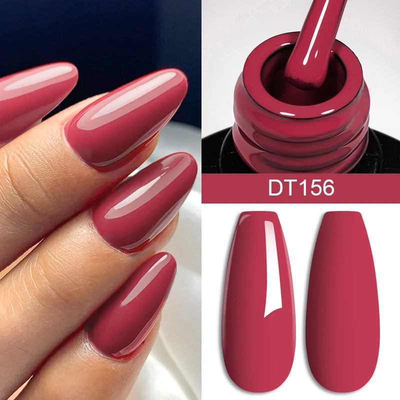 7ml Burgundy Crimson Nail Gel Polish, High Pigment, Non Streak, Long Lasting, UV LED Soak Off Nail Art Gel for Home Salon DIY