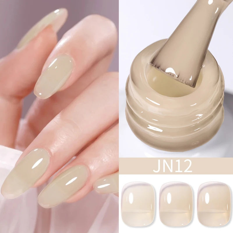 BORN PRETTY 10ml Translucent Jelly Nude Gel Nail Polish Colorful  Varnish Semi Permanent UV LED Nail Art  Manicure Gel