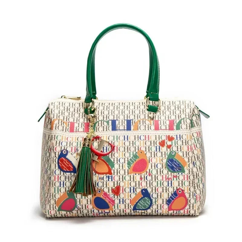 Women's Commuter Crossbody Bag 2025 Spring New Colorful Printed Women's Handbags Monogram Bronze Fashion Luxury Design
