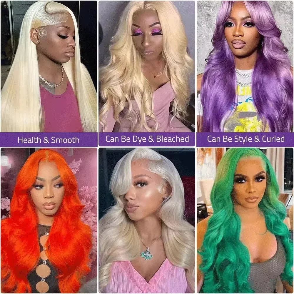 613 Blonde Straight Human Hair Wig 13x4 13x6 HD Transparent Lace Front Wigs Brazilian Virgin Hair 200 Density Pre Plucked Lace
