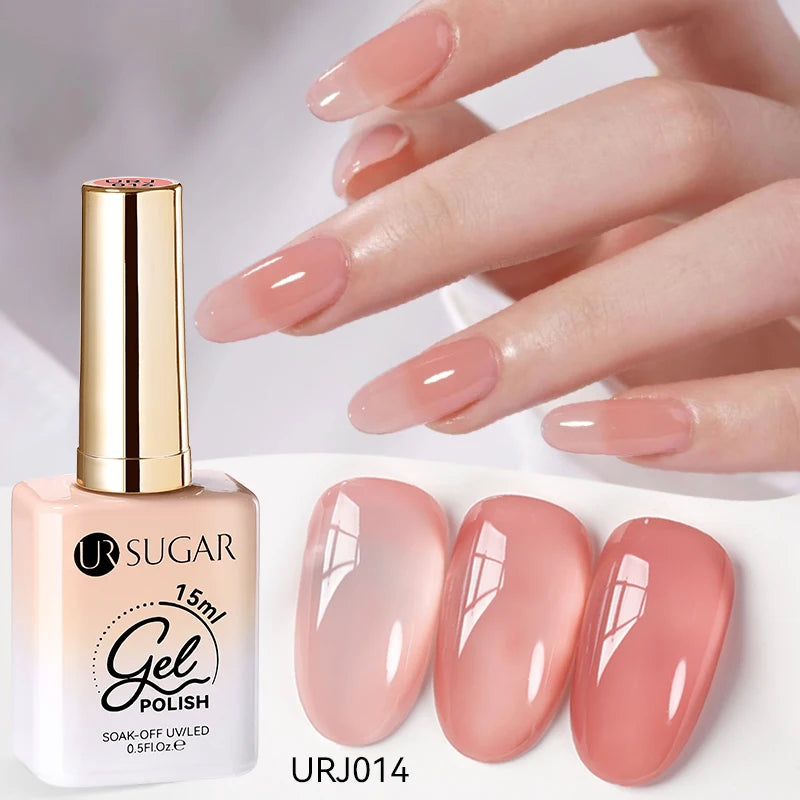 UR SUGAR 15ml Champagne Gold Sliver Reflective Glitter Gel Nail Polish Varnish Semi Permanent Soak Off UV Gel For Manicure Art