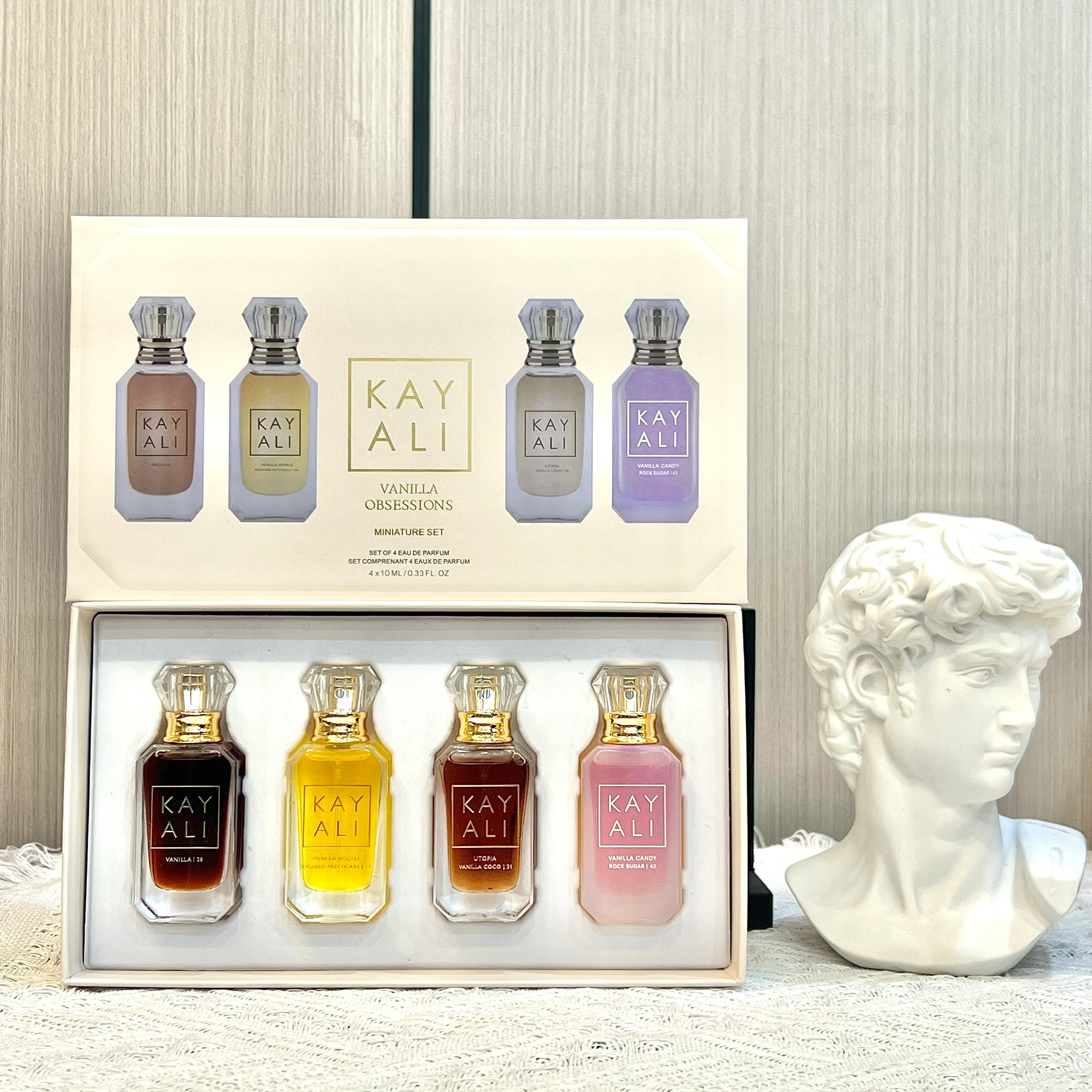 KAYALI 4x10ml Mini Perfume Set Vanilla Oud Floral Fruity Oriental Long Lasting Unisex Eau De Parfum Travel Gift Set Luxury