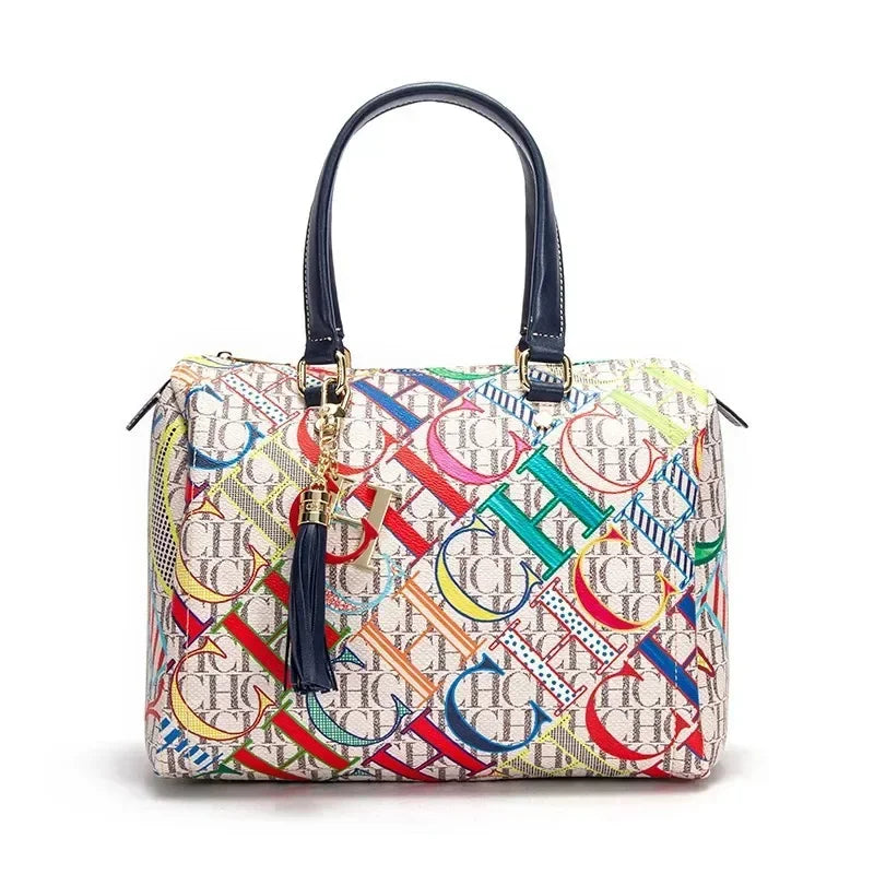 Women's Commuter Crossbody Bag 2025 Spring New Colorful Printed Women's Handbags Monogram Bronze Fashion Luxury Design