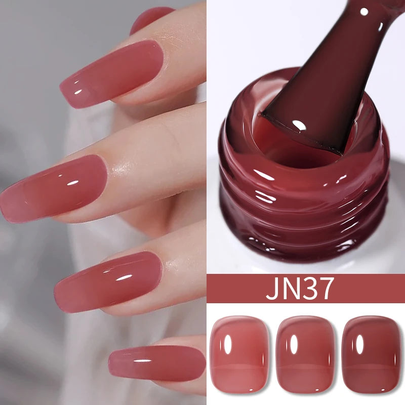 BORN PRETTY 10ml Translucent Jelly Nude Gel Nail Polish Colorful  Varnish Semi Permanent UV LED Nail Art  Manicure Gel