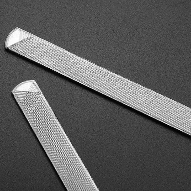 2Pcs Double-Sided Stainless Steel Nail Files, Professional Odorless Manicure Tools