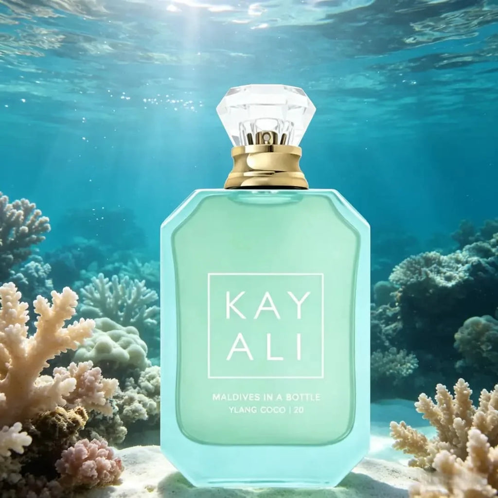 Kayali Maldives Yilan Coconut No. 20 Neutral perfume, 3.4oz, 100ml, lasting and fresh, tropical flower and fruit tone, fully sho