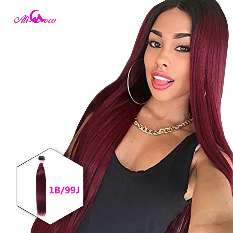 Ali Coco Peruvian Straight Hair 8-30 inch 1/3/4 Bundles Hair Natural #2/#4/ #613/ Human Hair Bundles Non Remy Hair Extensions