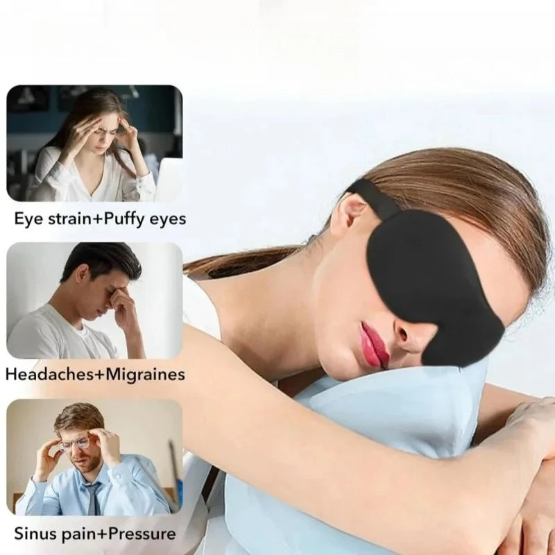3D Sleep Mask Soft Memory Foam Eye Cover Blindfold Comfortable Sleeping Aid for Travel Light Blockout