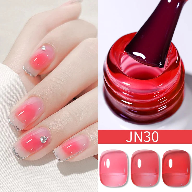 BORN PRETTY 10ml Translucent Jelly Nude Gel Nail Polish Colorful  Varnish Semi Permanent UV LED Nail Art  Manicure Gel