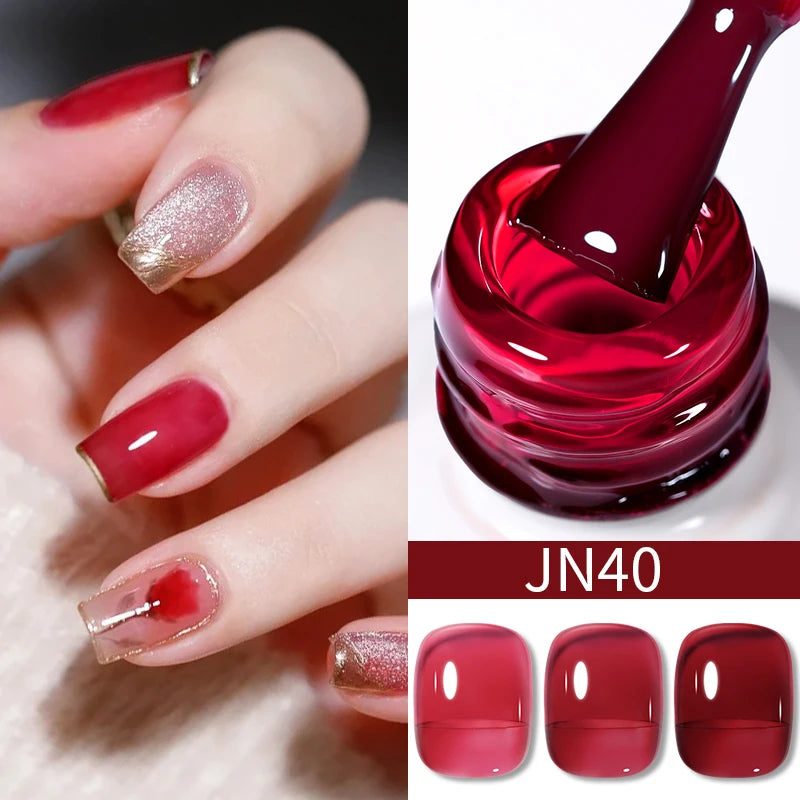 BORN PRETTY 10ml Translucent Jelly Nude Gel Nail Polish Colorful  Varnish Semi Permanent UV LED Nail Art  Manicure Gel