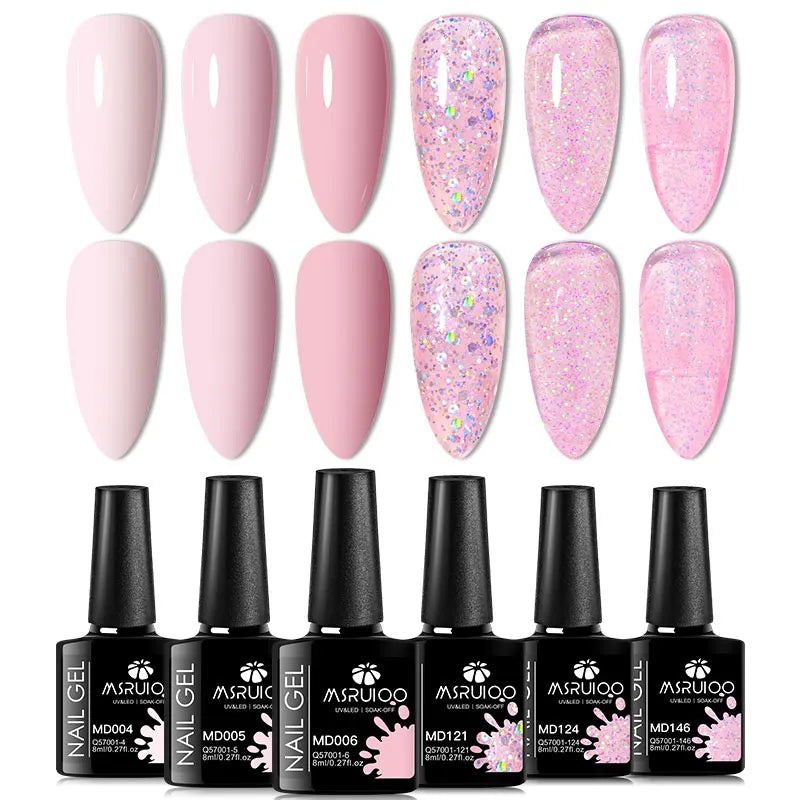 6pc Nail Gel Polish Set All-Season Ultra Pigmented Semi Permanent UV Painting Gel For Nails Salon DIY Manicure Varnish Design