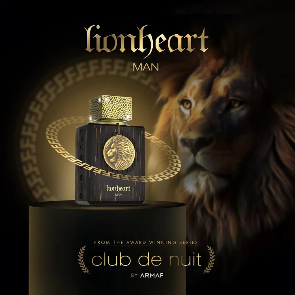 Armaf "Club De Nuit Lion Heart Edp SPR 3.4 Floz Clean Amber Vanilla Unisex Cologne All-Day Wear Birthday Gift  Fresh Woody Scent