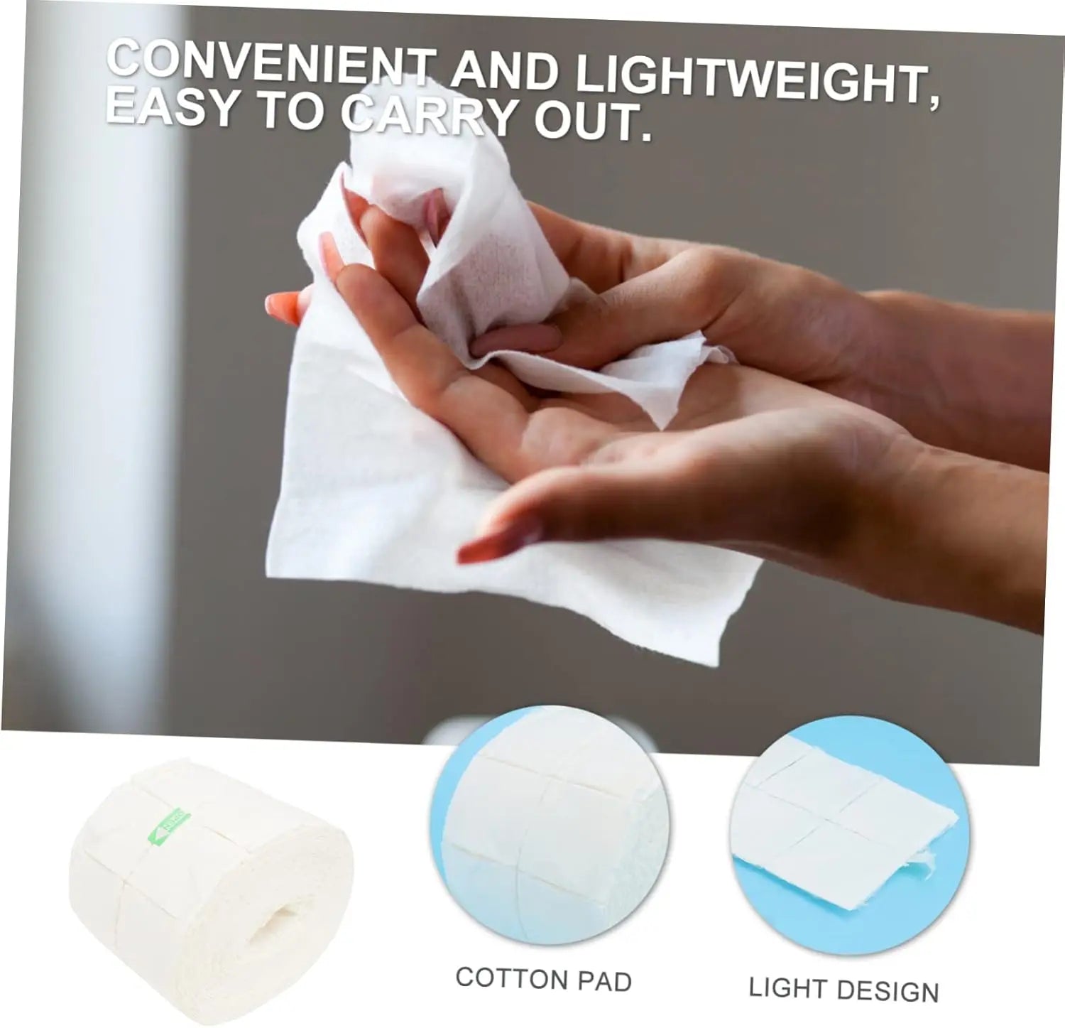 300Pcs/Roll Nail Polish Remover Cotton Pads White Torn Off Lint Free Nail Wipes for Gel Glue Makeup Manicure Cleaning Tool Paper